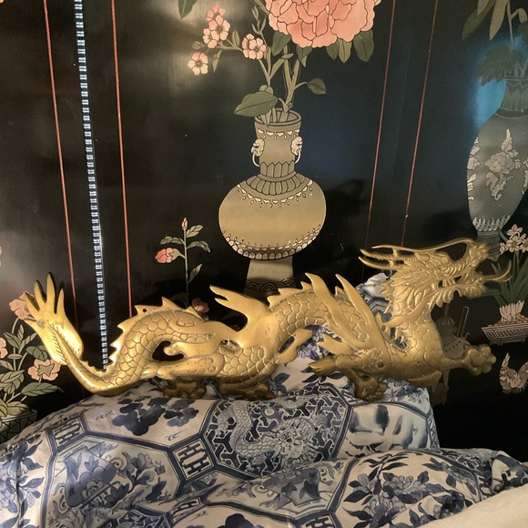 •MIDCENTURY BRASS DRAGON CHINOISERIE MAXIMALIST PALM BEACH CHIC INTERIORS• - Picture 3 of 11